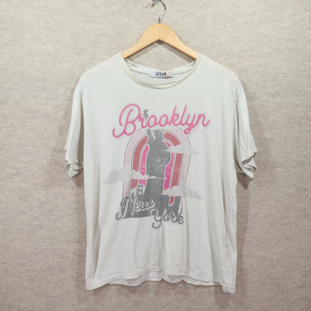 Letluv for Anthropologie Tee M Brooklyn Graphic Statue of Liberty 2010s